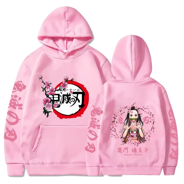 Moletom Canguru Demon Slayer Blusa Floral Nezuko Kamado Hoodie