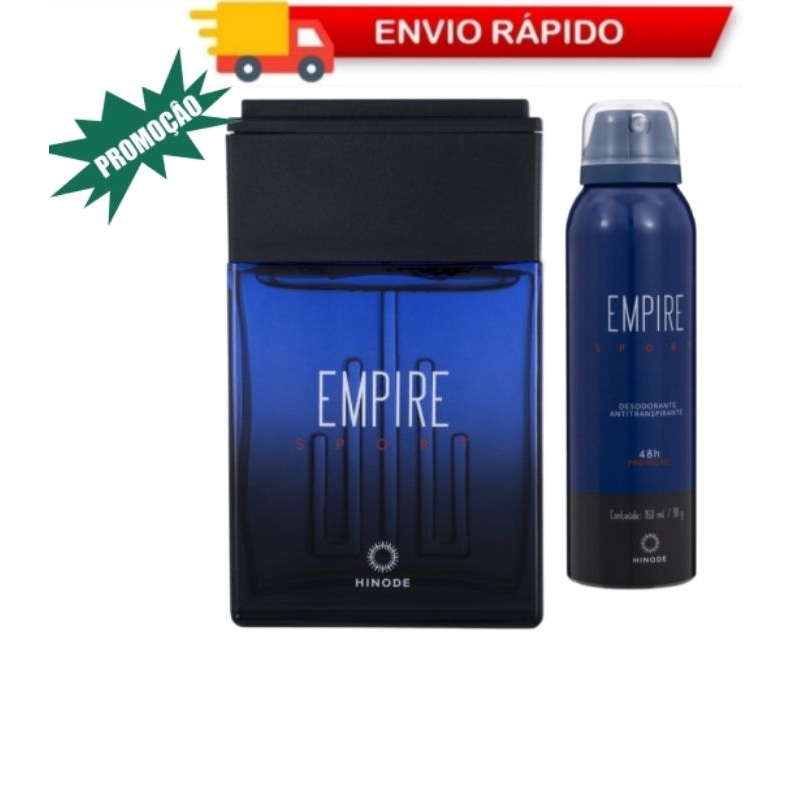 Kit Empire Hinode - Perfume Empire Sport Masculino e Desodorante Aerosol  Empire Sport Hinode