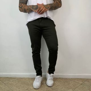 Calça Alfaiataria Masculina Sarja Bolso Faca Casual