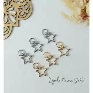 Argola para chaveiro - Formato Estrela - Kit com 05 ou 10 unidades