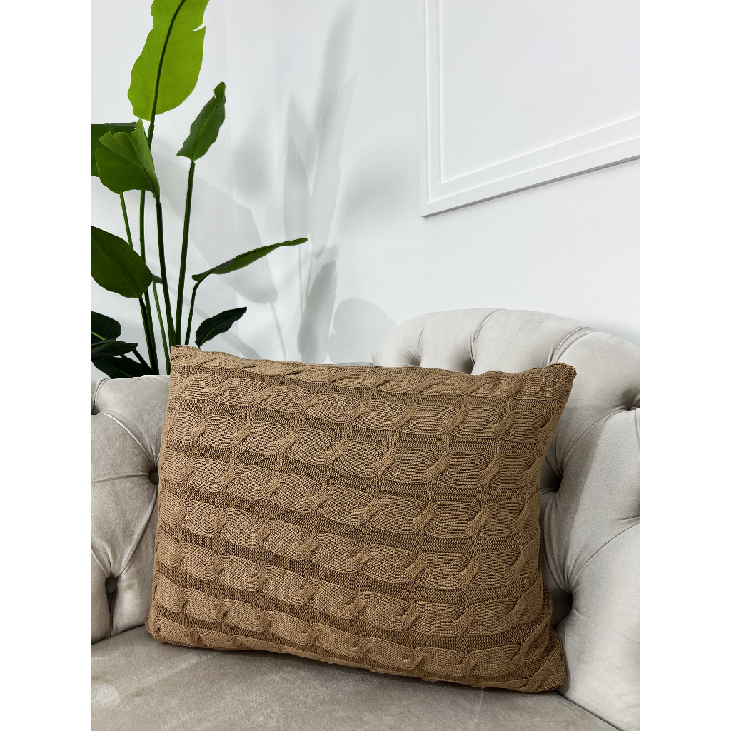 Capa De Almofada Decorativa Tricot 60x40 Sofa Cama