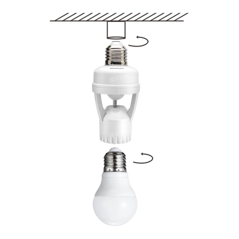 Soquete Luz Com Sensor De Movimento Bivolt E Area De 360 Graus Lampada Por Indução
