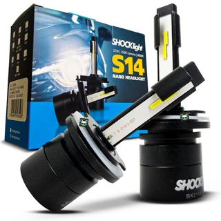 Par Lâmpada Shocklight Led Automotivo S14 Nano Headlight 3600 Lumens 6000k 32W Encaixe Modelo H15