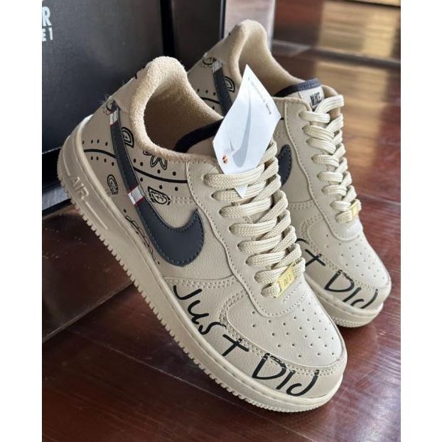 Air Force Just Do It Bege Modelo Did Macio e Confortável Oferta Premium Fim De Ano 2023