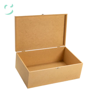 Caixa com fecho e dobradiça lisa em mdf 40x25x15