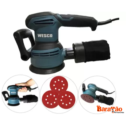 Lixadeira Orbital Wesco Oscilante Elétrica Para Parede Madeira 220V 240W  Wesco