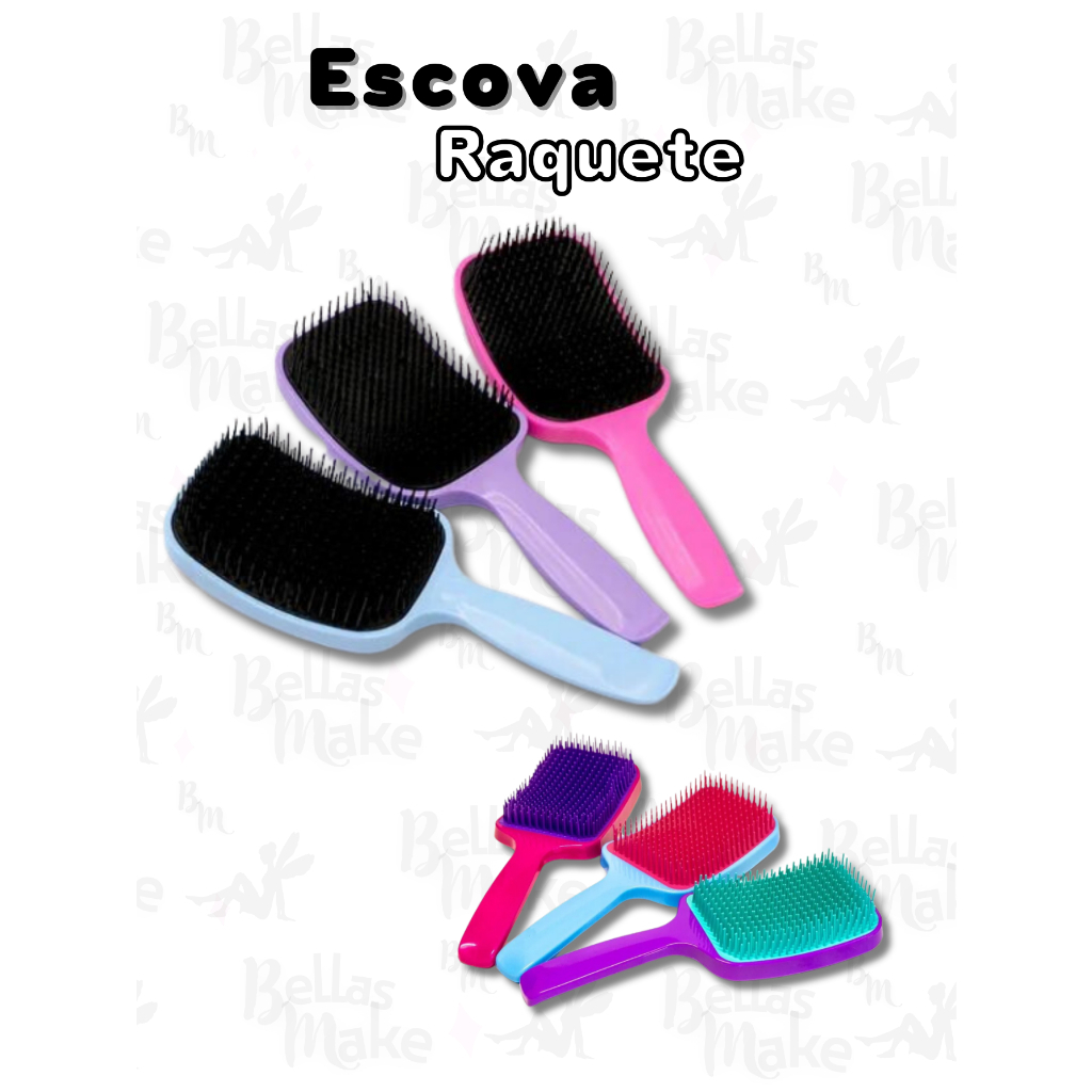 Escova de Cabelo Raquete Flex - Escova Desembaraçadora Raquete
