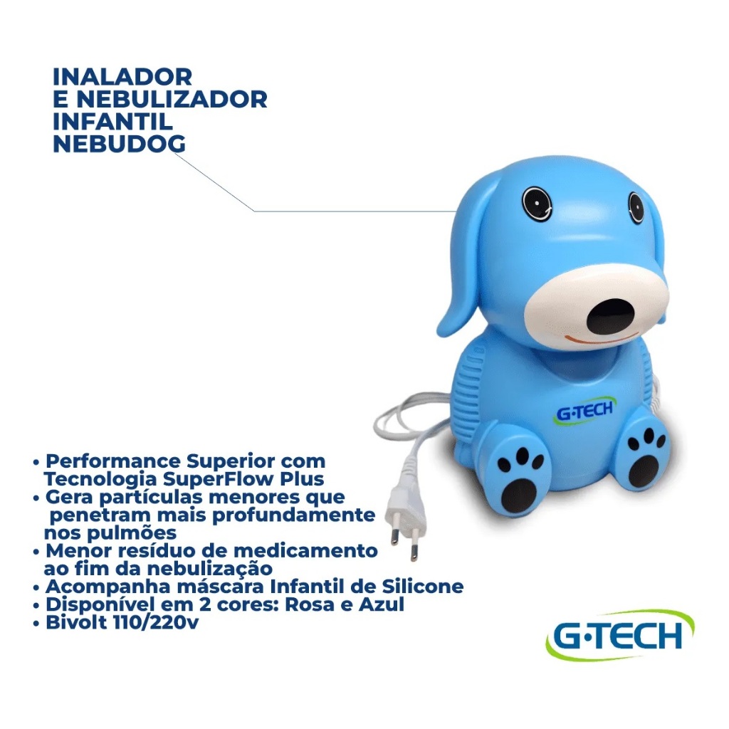 Nebulizador compressor G-Tech Nebdog 127V/230V