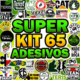 Super Kit 65 Adesivos Sticker Agro Cowboy Chimarrão Tereré Teris Made in Roça Bruto Variados