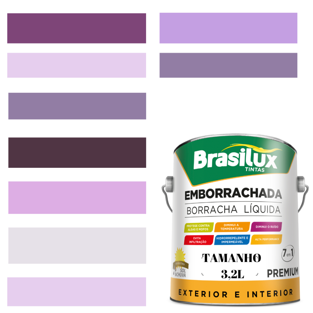 Tinta Roxa Borracha Líquida Para Parede Cor Roxo Brasilux 3,2l Acrílica ...