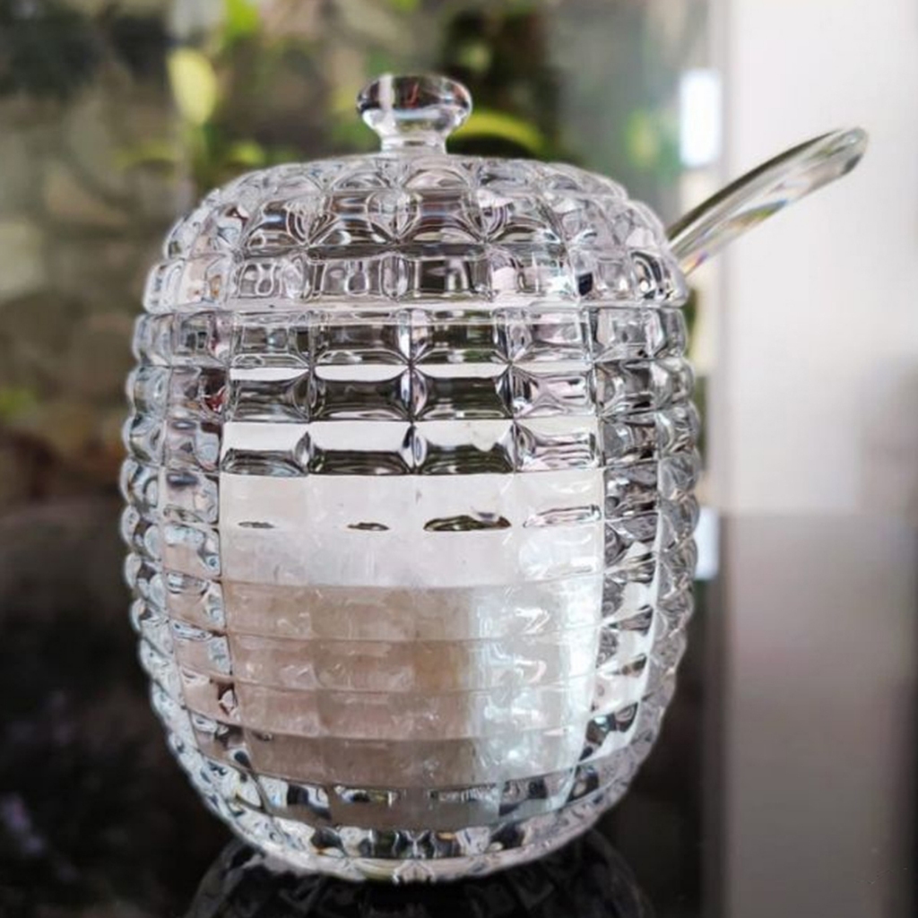 Açucareiro Porta Açucar Cristal Com Colher Tampa 220ml Perfeito
