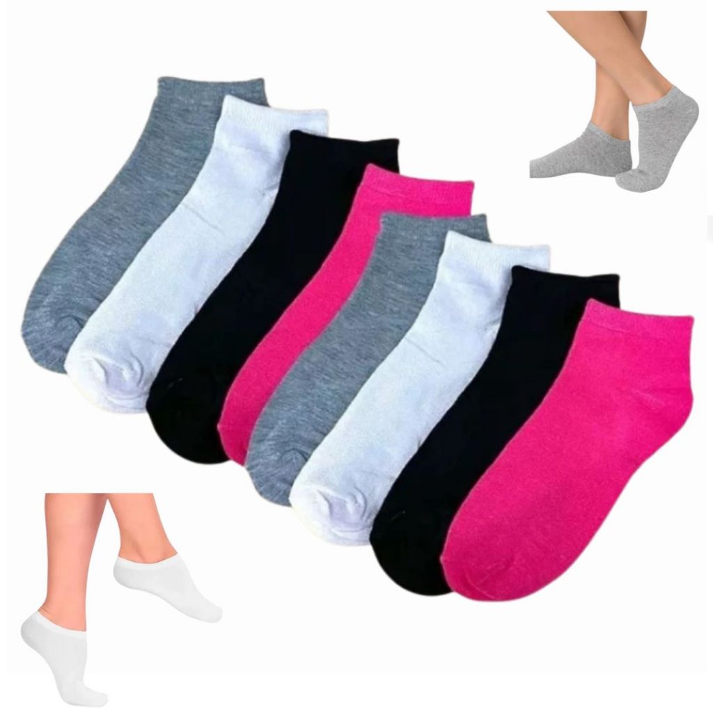 Kit Ate 15 Pares Meias Soquete Feminina Adulto