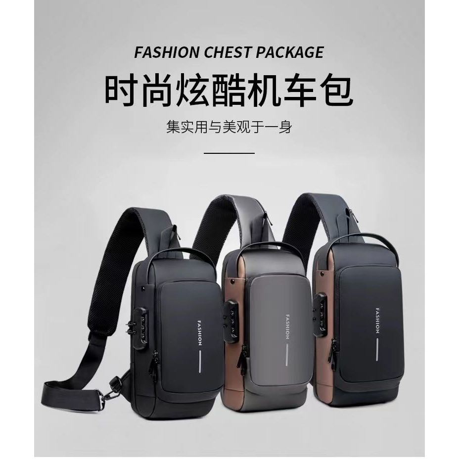 Bolsa Esportiva À Prova D'água Transversal Antifurto Com USB