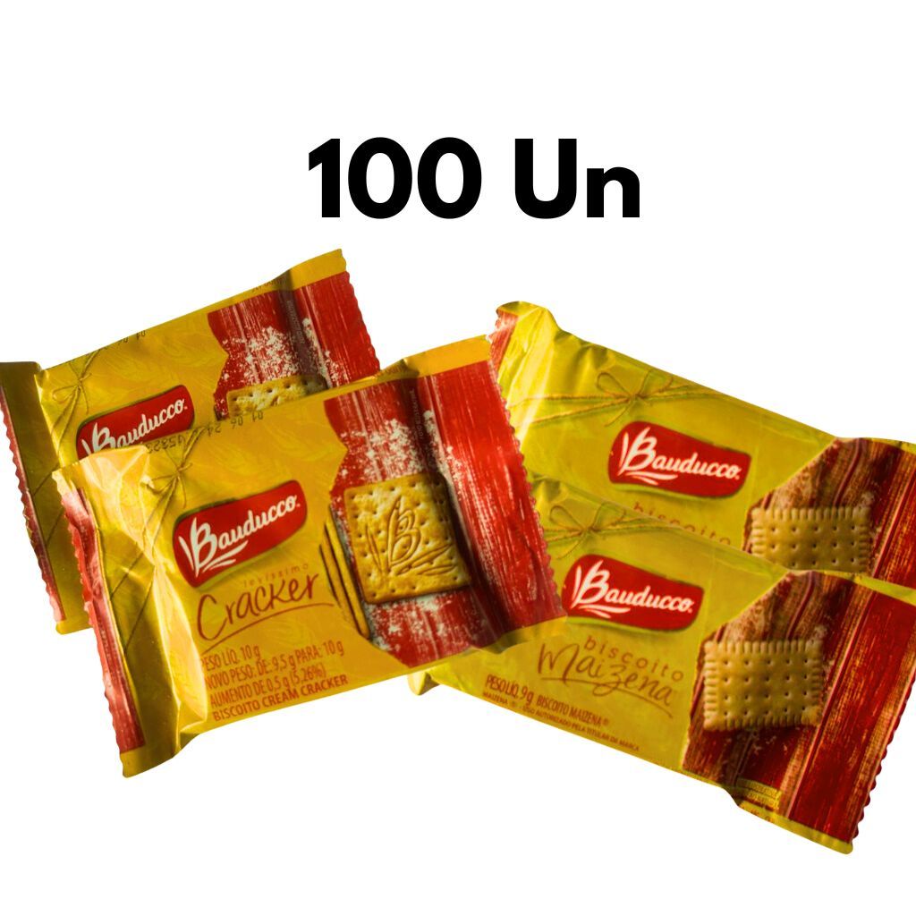 100 BISCOITOS MAIZENA/CRAKER 9G BAUDUCCO | Shopee Brasil