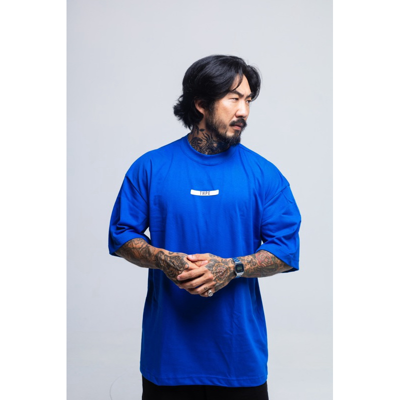 Camiseta Oversized Azul Royal Rubber