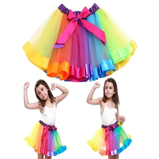 Saia de Tule Infantil 40cm Lisa Carnaval Halloween Fantasia de Festa Temática