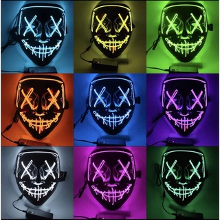 Mascara de Led fantasia Festa Neon halloween cosplay