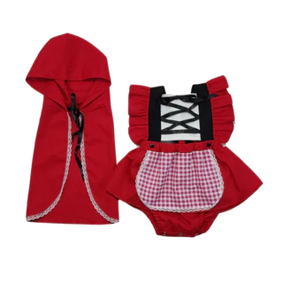 Romper Infantil Chapéuzinho Vermelho Jardineira Body Roupa Bebê Temático Mesversário