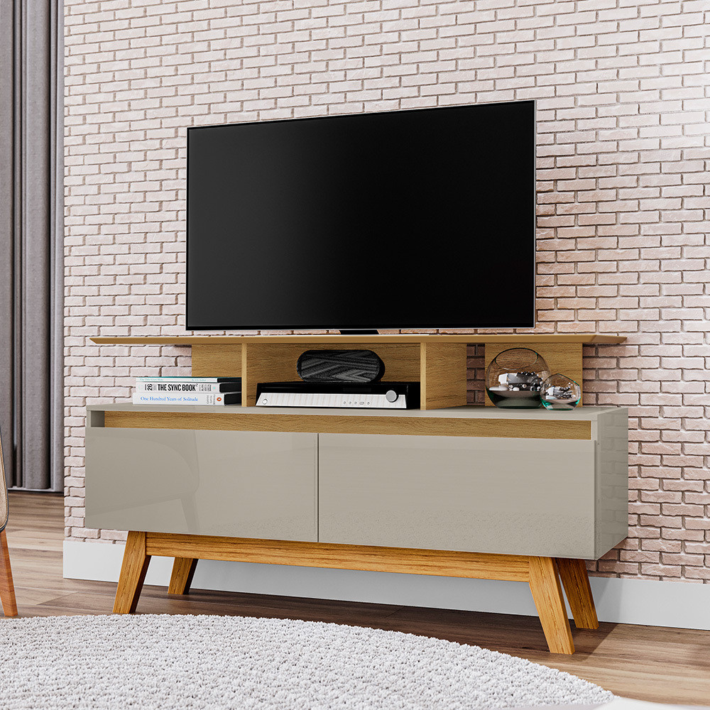 Rack Sala Rubi 1.2 para TV até 50 2 Portas Pé Madeira Macica