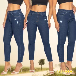 Calça Jeans Feminina Skinny Justa Curta Cropped Capri