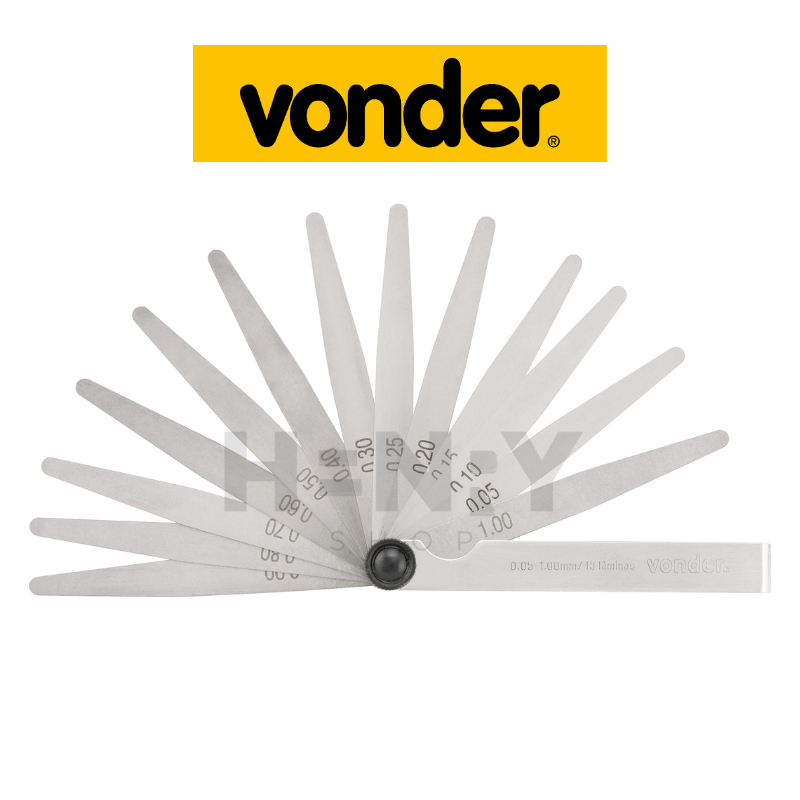 Calibre de Folga Mecânico 13 Lâminas 0,05 a 1,00MM CF-013 Vonder
