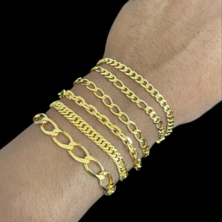 Pulseira Masculina Modelos Variados Banhado a ouro 18k