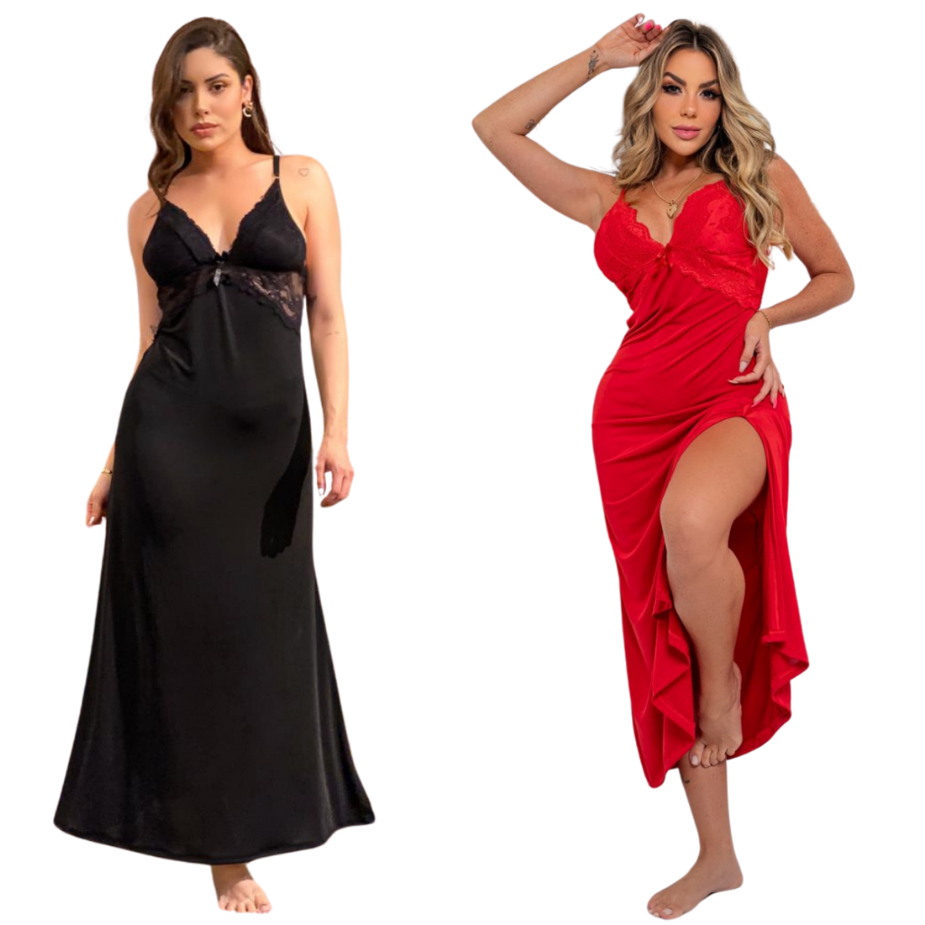 Camisola Longa De Tule Ana Linha Noiva Sensual