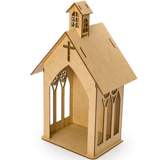 Oratório C/ Chaminé MÉDIA Capela P/ Santo Em Mdf Cru