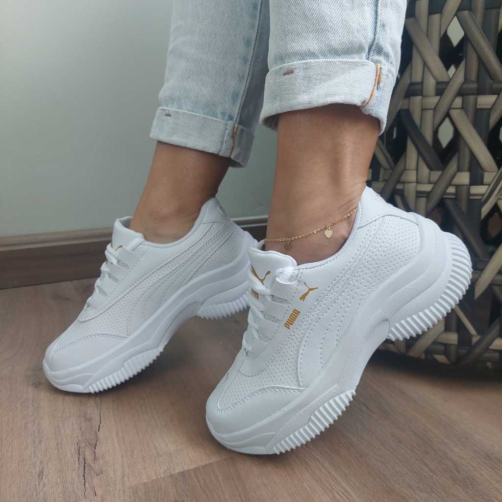 Tênis Feminino Plataforma Puma Caminhada, Academia, Dia a Dia, Lazer, Lindo, confortável e resistente (FORMA GRANDE)