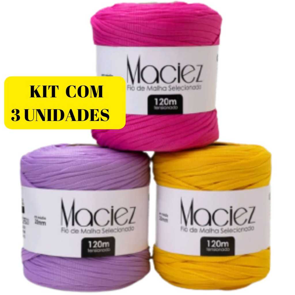Fio de Malha Maciez Kit com 3 Rolo Cada 16,50 Escolher Cores