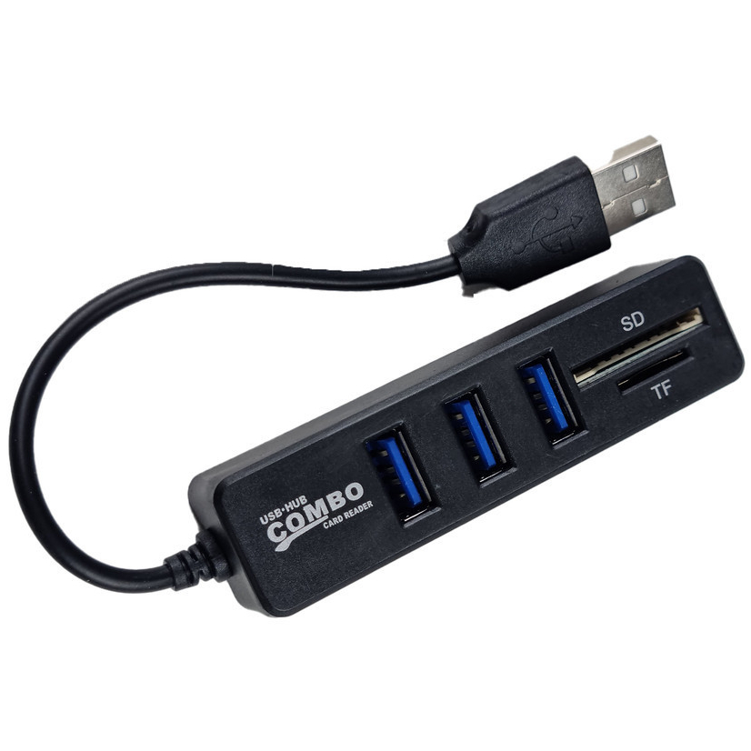 Hub Usb 2.0 3 Entradas Régua USB Leitor Cartão Sd Micro Sd 5 Em 1 ...
