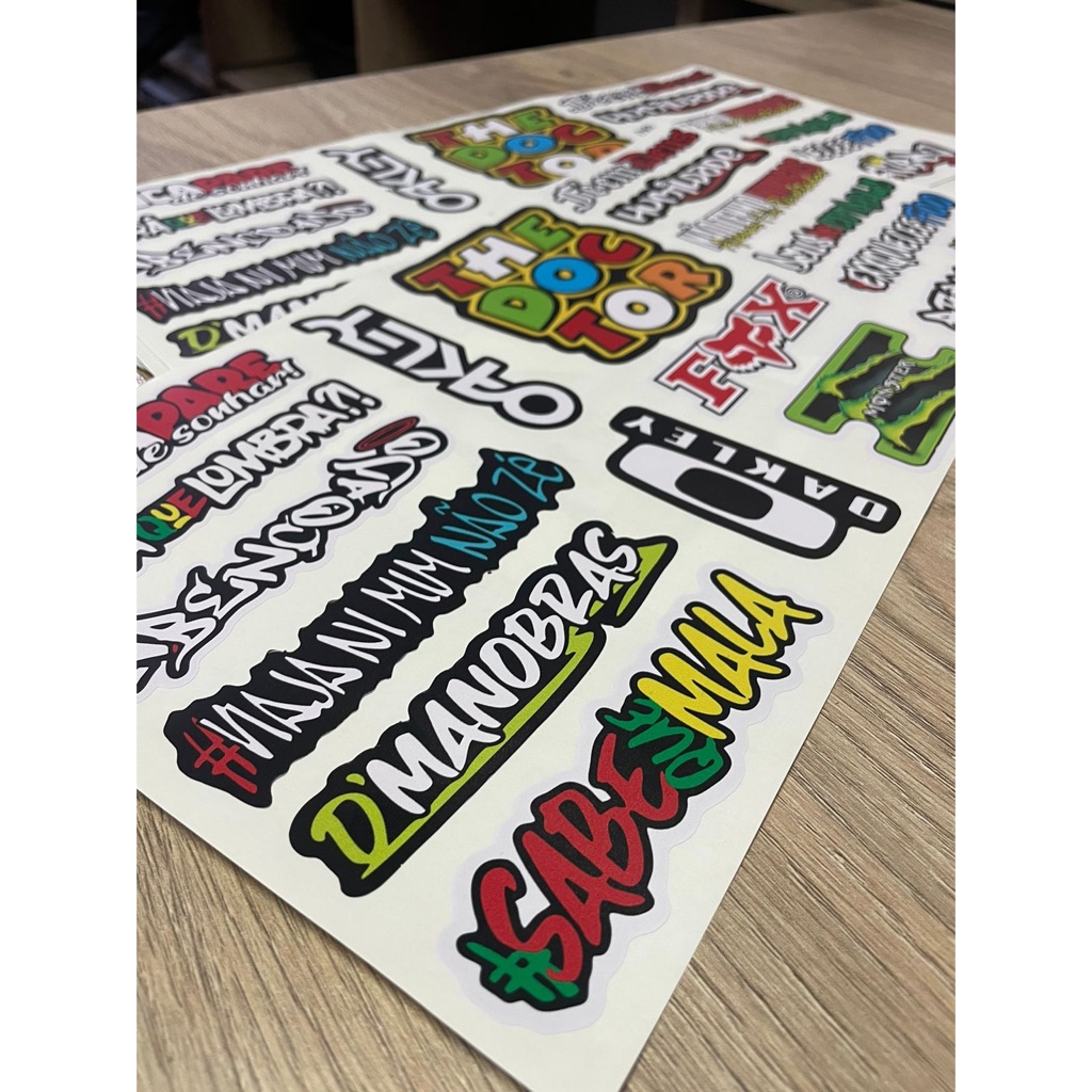 Super Cartela de 33 Adesivos Grandes para Caminhões, Moto, Biike, Carro ...
