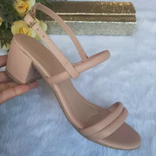 Sandália Feminina Salto Bloco Baixo Grosso Confortavél