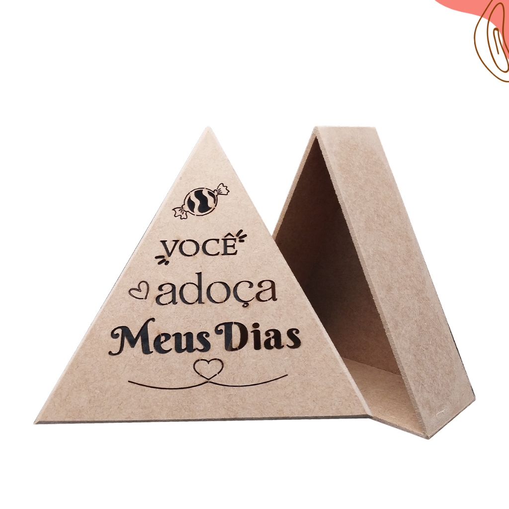 Caixa Triangular em MDF Lançamento Exclusivo 15x13,5 com Tampa Decorada ...