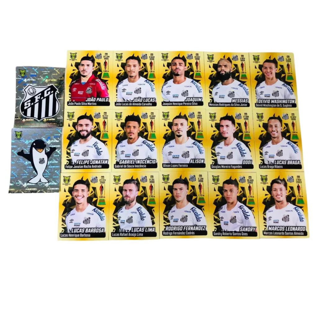 Figurinhas Campeonato Brasileiro 2023 Time Santos completo para colar ...