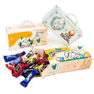 Kit com 10 Caixas porta caixa de Bombom tema Páscoa. Lembrancinha e presente de Páscoa em Oferta na Shopee