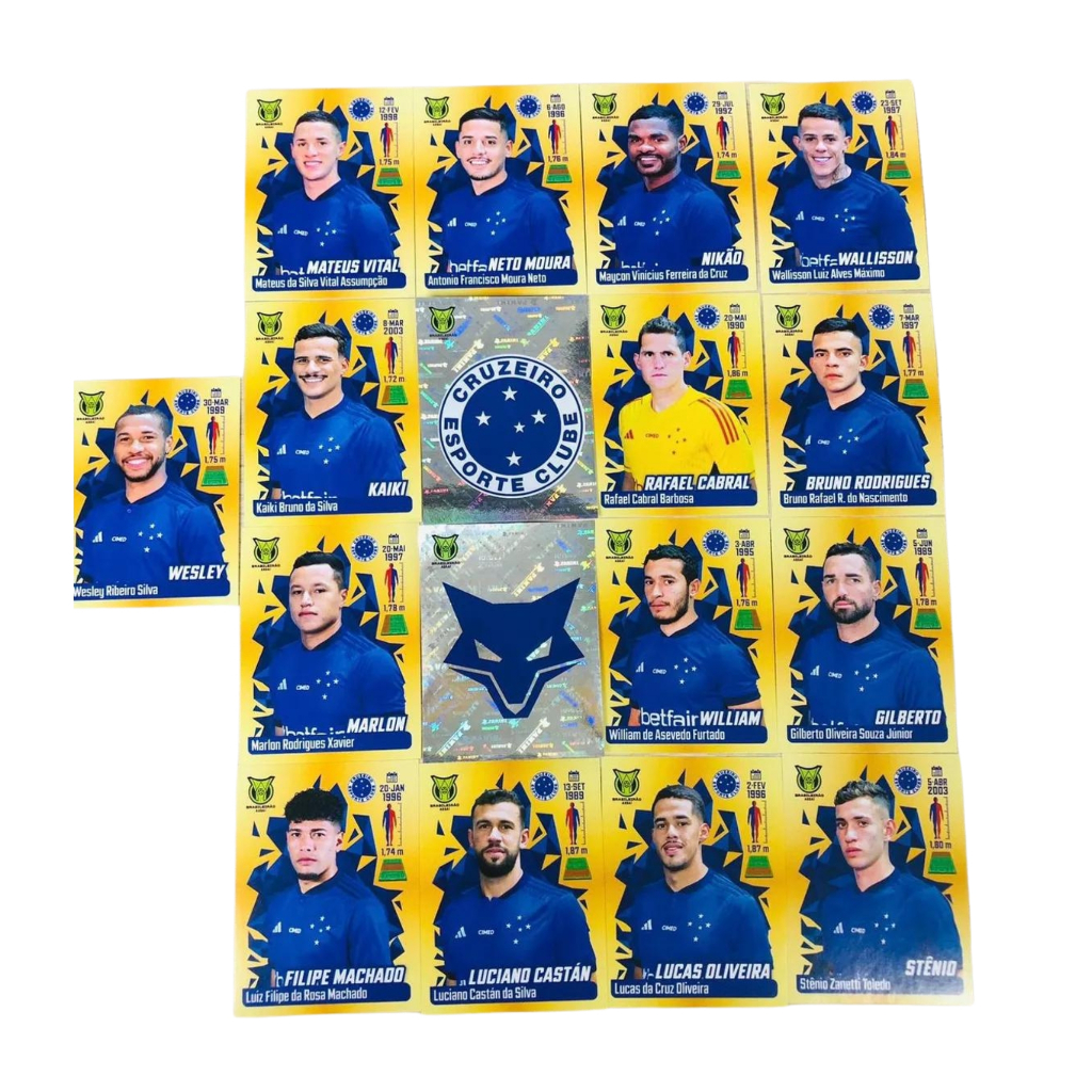 Figurinhas Campeonato Brasileiro 2023 Time Cruzeiro completo para colar ...