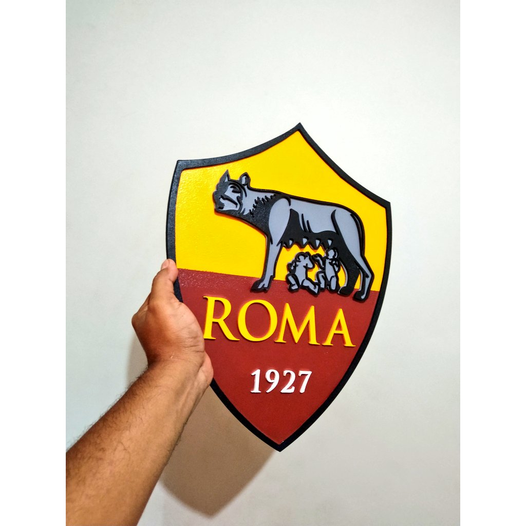 Escudo AS Roma FC No Tamanho Grande em Alto Relevo | Shopee Brasil