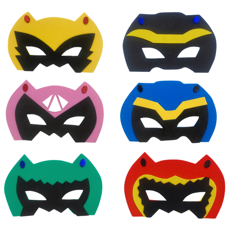 Mascaras de E.V.A - Power Rangers - 15 peças