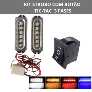 Kit Led Strobo Cob Farol Policia Vermelho/azul/amarelo/branco/vermelho com azul -acessórios para Carro Moto