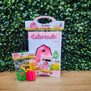 Kit Revistinha de Colorir com Mini Massinha - FESTAS E LEMBRANCINHAS - QUALQUER TEMA