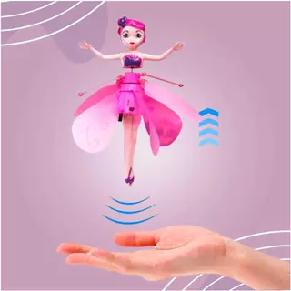 Boneca Voadora Recarregável Com Controle Remoto Luzes Colorida Rosa ENVIO RÁPIDO