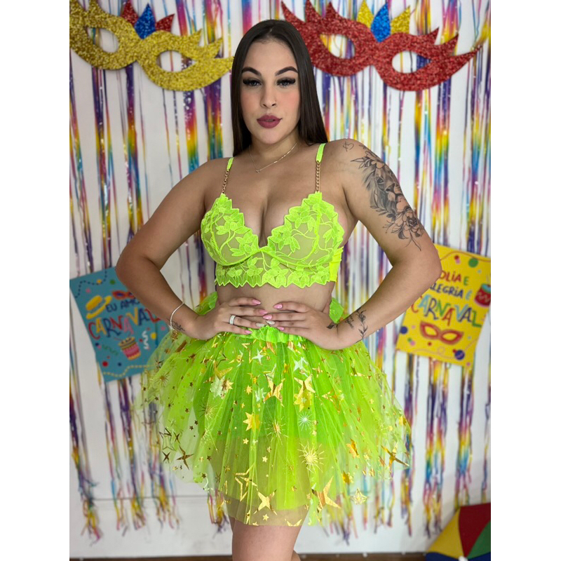 Saia neon hot sale carnaval