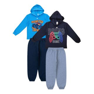 Kit com 2 Conjunto abrigo de moletom para MENINOS crianças kit lote