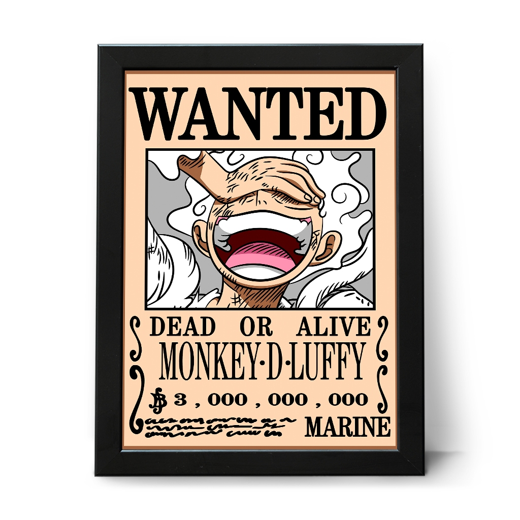Quadro Decorativo One Piece Luffy Gear 5 Wanted Procurado Poster ...