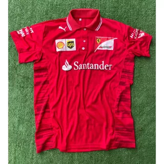 Camisa Gola Polo Ferrari Formula 1 Dry Fit Premium Estampa com Patrocinio
