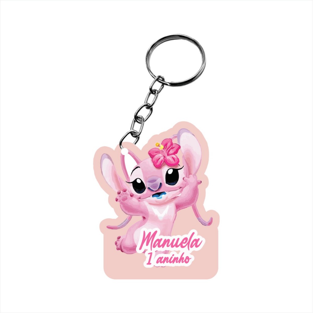 Chaveiro Personalizado de mdf Stitch Angel