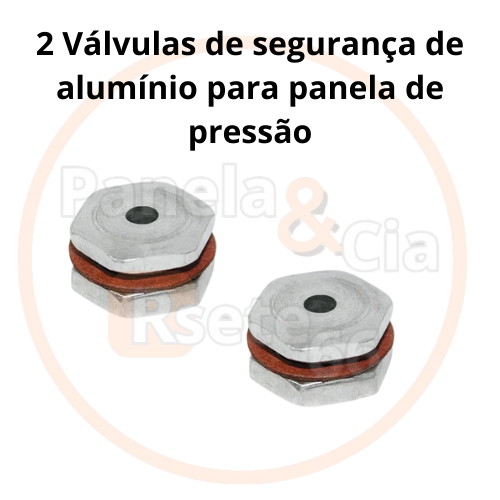 2 Válvulas de segurança de alumínio para panelas de pressão