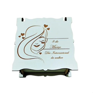 Caixa Lembrancinha Dia Da Mulher Mdf Branco - 10 Unidades em Oferta na Shopee