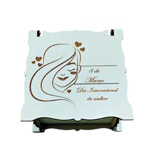 Caixa Lembrancinha Dia Da Mulher Mdf Branco - 10 Unidades em Oferta na Shopee